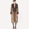 Abrigo de lana con manchas Fauve Eclat