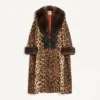 Abrigo de lana con manchas Fauve Eclat