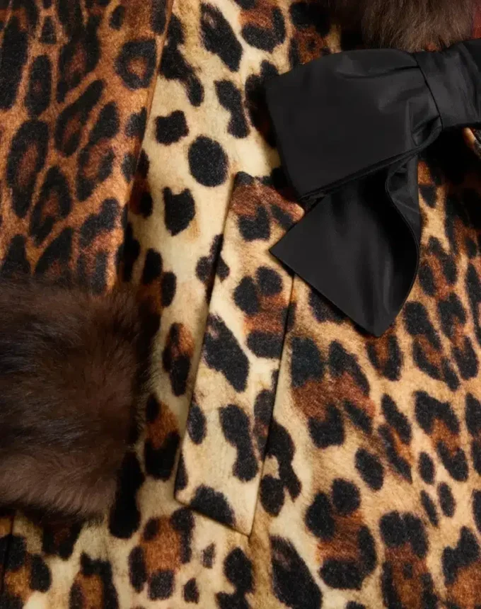 Abrigo de lana con manchas Fauve Eclat