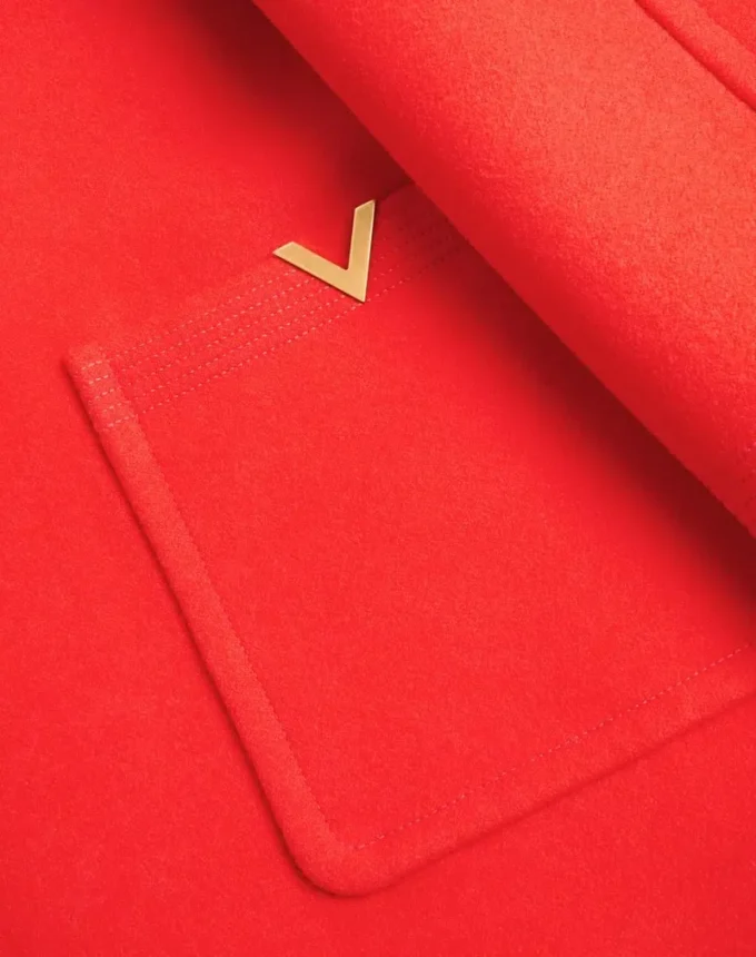 Abrigo de lana drapeada de Valentino con botonadura sencilla Abrigo de lana drapeada de Valentino con botonadura sencilla