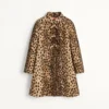 Abrigo de lana estampado con manchas de jaguar