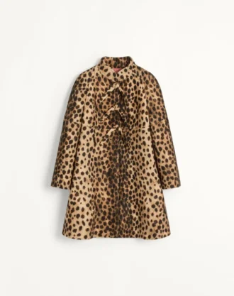 Abrigo de lana estampado con manchas de jaguar