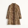 Abrigo de lana estampado con manchas de jaguar