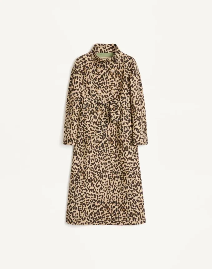 Abrigo de tela con estampado animalier