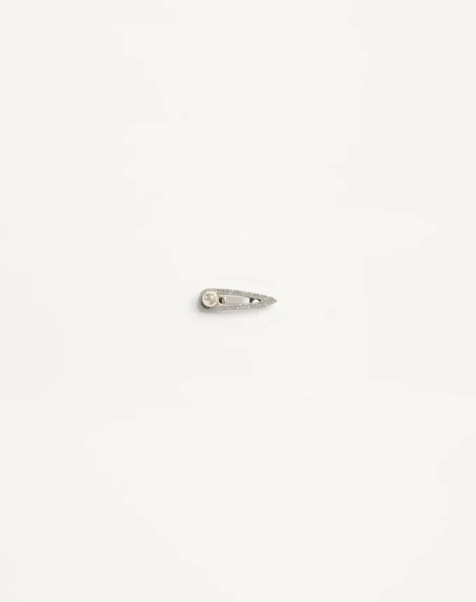 Alfiler de corbata Vlogo Signature de metal con cristales Swarovski® y perla Alfiler de corbata Vlogo Signature de metal con cristales Swarovski® y perla