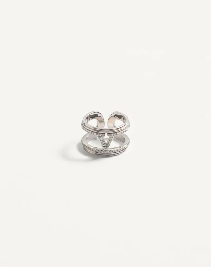 Anillo Ovalette de metal y cristal Swarovski®