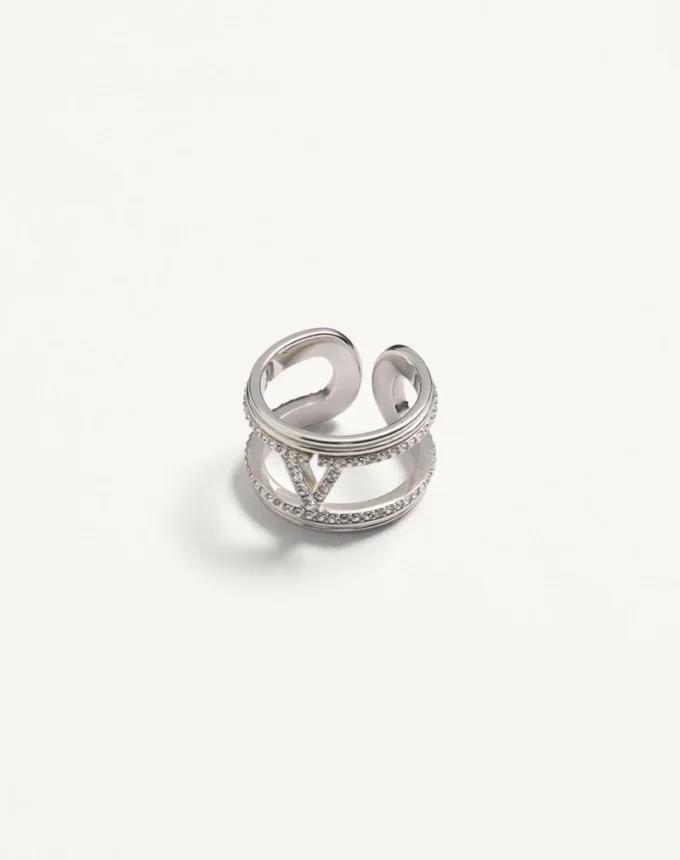 Anillo Ovalette de metal y cristal Swarovski®