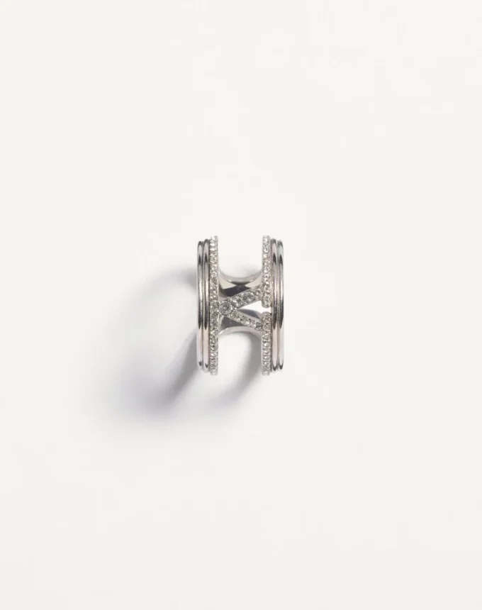 Anillo Ovalette de metal y cristal Swarovski®