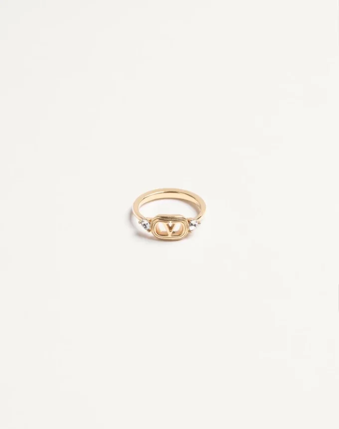 Anillo Ovalette de metal y cristales Swarovski®