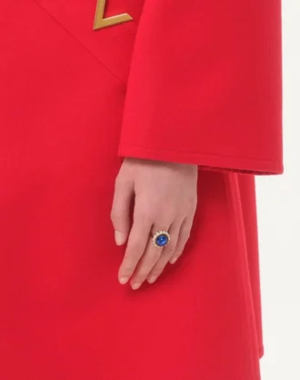 Anillo Vlogo Signature en metal, esmalte y cristales