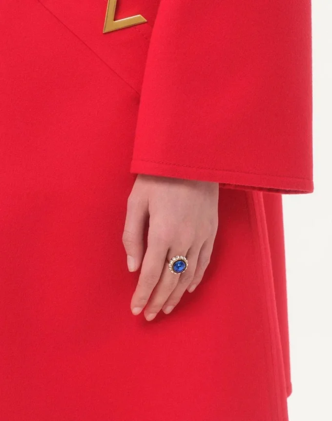 Anillo Vlogo Signature en metal, esmalte y cristales