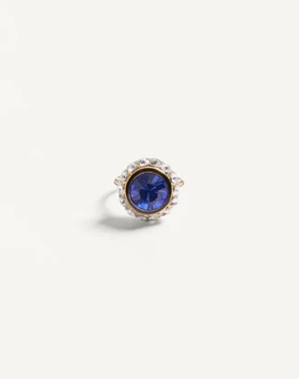 Anillo Vlogo Signature en metal, esmalte y cristales