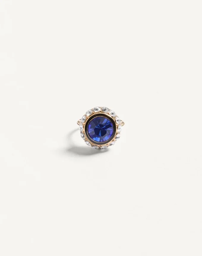 Anillo Vlogo Signature en metal, esmalte y cristales