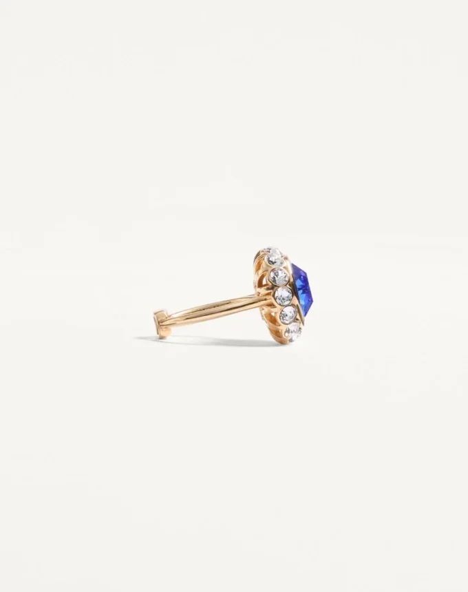 Anillo Vlogo Signature en metal, esmalte y cristales