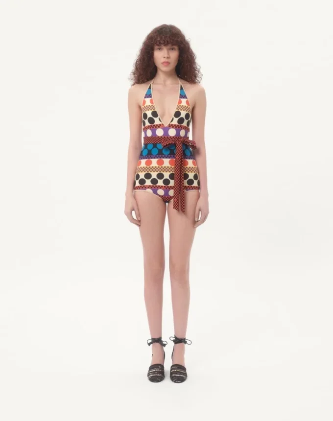 Bañador de una pieza de licra con estampado Opticool Riga Pois Bañador de una pieza de licra con estampado Opticool Riga Pois