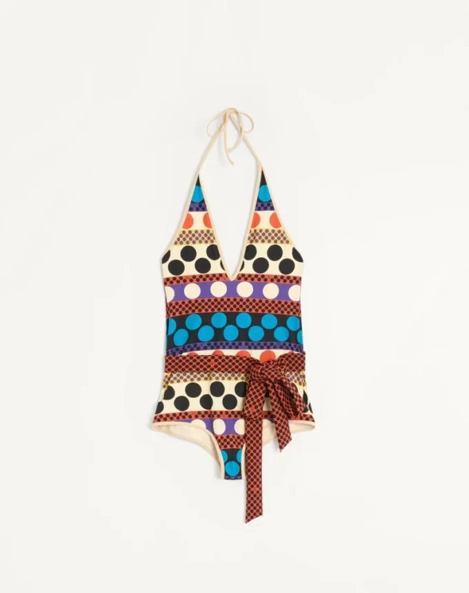 Bañador de una pieza de licra con estampado Opticool Riga Pois Bañador de una pieza de licra con estampado Opticool Riga Pois
