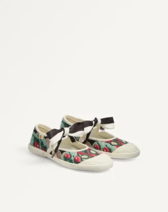 Bailarina Bay By Bay Sneaker en tejido jacquard con bordado floral