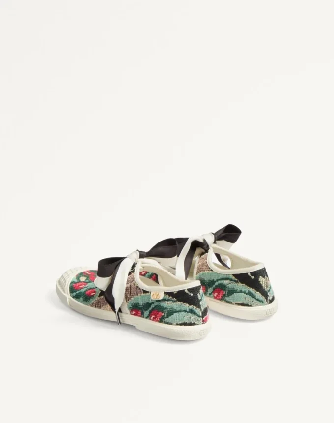 Bailarina Bay By Bay Sneaker en tejido jacquard con bordado floral Bailarina Bay By Bay Sneaker en tejido jacquard con bordado floral