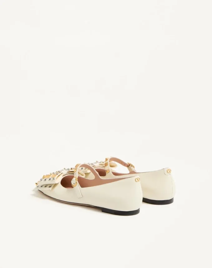 Bailarinas Mary-Jane Bowow en piel de cabrito con tachuelas Bailarinas Mary-Jane Bowow en piel de cabrito con tachuelas