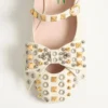 Bailarinas Mary-Jane Bowow en piel de cabrito con tachuelas Bailarinas Mary-Jane Bowow en piel de cabrito con tachuelas