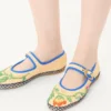 Bailarinas Mary Jane Endouce de rafia con bordado floral Bailarinas Mary Jane Endouce de rafia con bordado floral