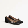 Bailarinas Mary-Jane Preshoes en piel de cabrito con botón joya de 20 mm
