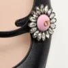Bailarinas Mary-Jane Preshoes en piel de cabrito con botón joya de 20 mm