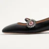 Bailarinas Mary-Jane Preshoes en piel de cabrito con botón joya de 20 mm