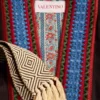 Bata de lana de franela con cinturón jacquard