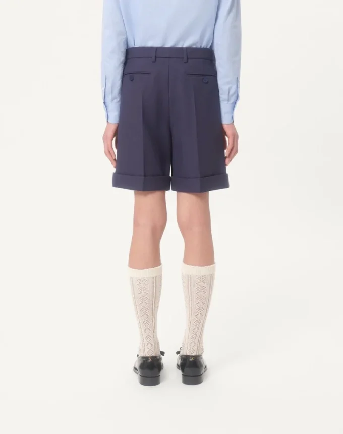 Bermudas de gabardina de lana con puños Bermudas de gabardina de lana con puños