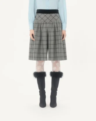 Bermudas de lana con estampado de cuadros
