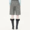 Bermudas de lana con estampado de cuadros Bermudas de lana con estampado de cuadros