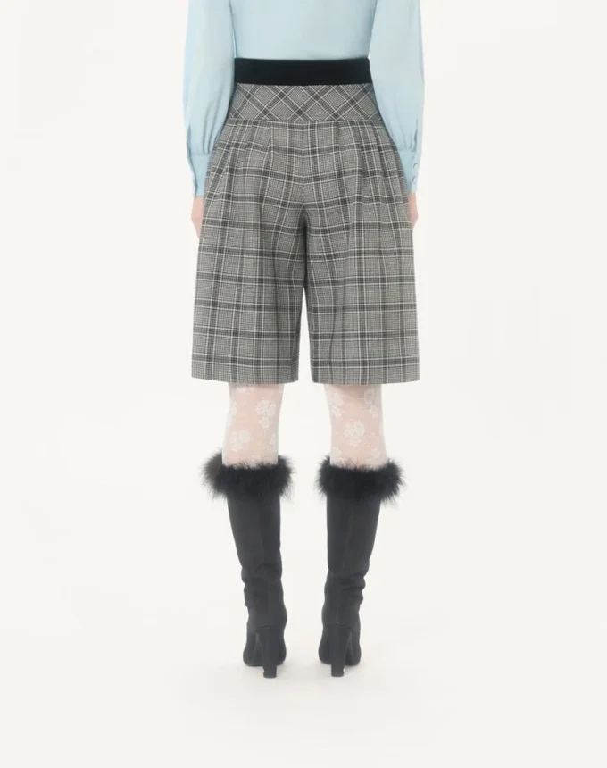 Bermudas de lana con estampado de cuadros Bermudas de lana con estampado de cuadros