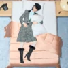 Bermudas de lana con estampado de cuadros Bermudas de lana con estampado de cuadros