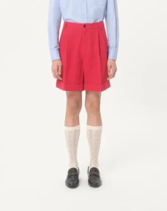 Bermudas de lino con vuelta
