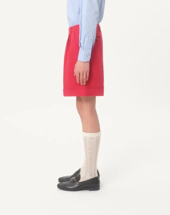 Bermudas de lino con vuelta