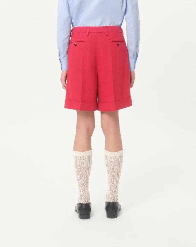 Bermudas de lino con vuelta
