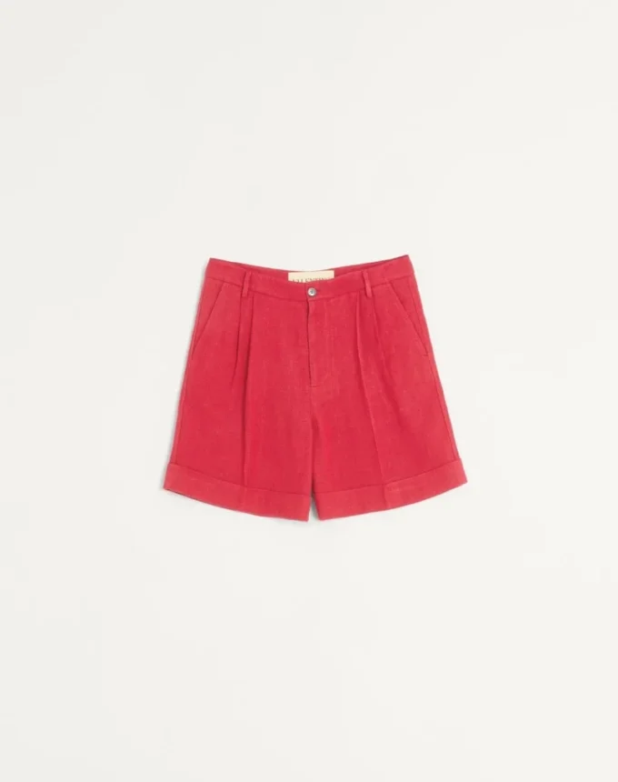 Bermudas de lino con vuelta