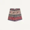 Bermudas de muselina de algodón con estampado Voyage Imaginaire y ribete de pasamanería Bermudas de muselina de algodón con estampado Voyage Imaginaire y ribete de pasamanería