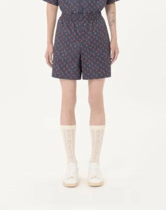 Bermudas de popelín de algodón con estampado Cherryfic