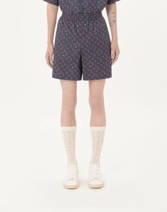 Bermudas de popelín de algodón con estampado Cherryfic Bermudas de popelín de algodón con estampado Cherryfic