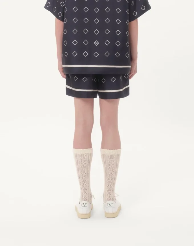 Bermudas de sarga de seda con estampado Opticool integral Bermudas de sarga de seda con estampado Opticool integral