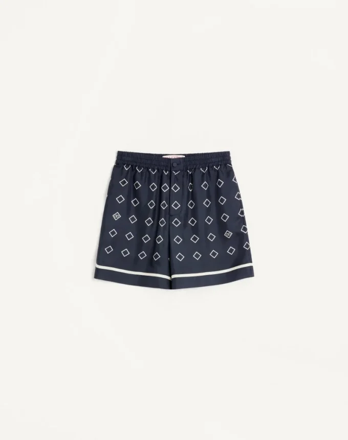 Bermudas de sarga de seda con estampado Opticool integral Bermudas de sarga de seda con estampado Opticool integral