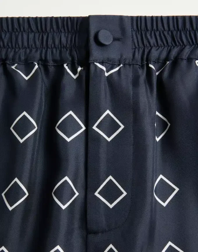 Bermudas de sarga de seda con estampado Opticool integral Bermudas de sarga de seda con estampado Opticool integral