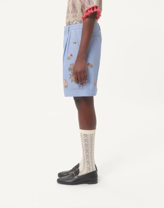 Bermudas vaqueras con bordados Bermudas vaqueras con bordados