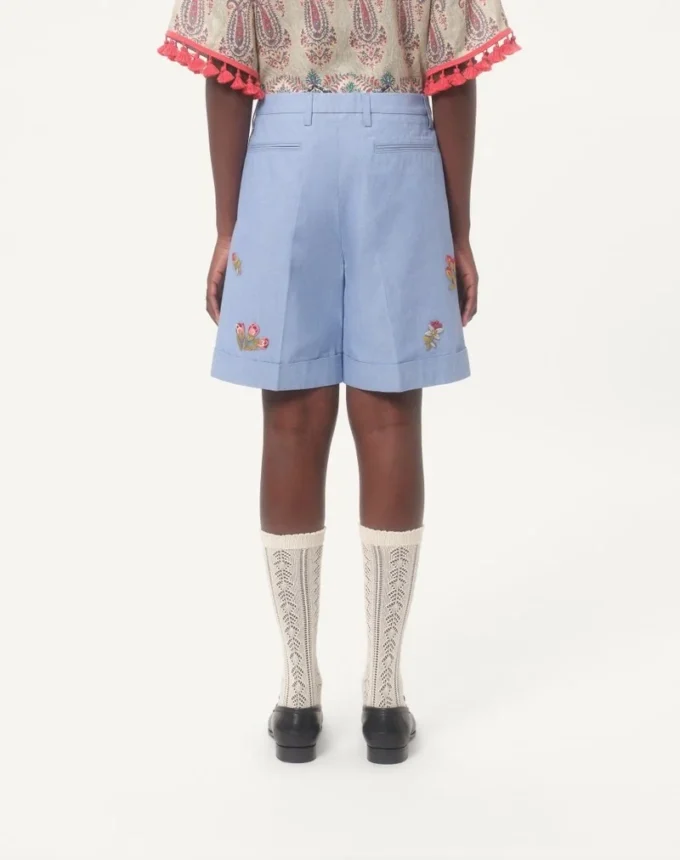 Bermudas vaqueras con bordados Bermudas vaqueras con bordados