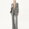 Blazer cruzado en tejido Natté con botones Blazer cruzado en tejido Natté con botones