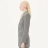 Blazer cruzado en tejido Natté con botones Blazer cruzado en tejido Natté con botones