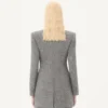 Blazer cruzado en tejido Natté con botones Blazer cruzado en tejido Natté con botones