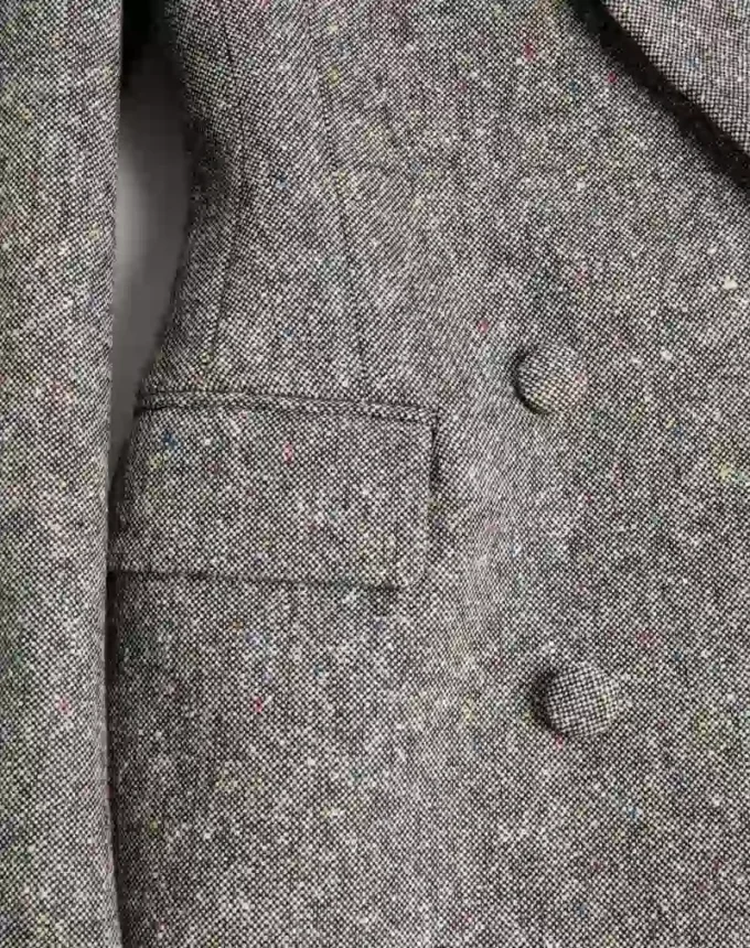 Blazer cruzado en tejido Natté con botones Blazer cruzado en tejido Natté con botones